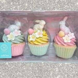 MARTHA STEWART Pastel Easter Bunny Faux Cupcakes NIB Spring Decor